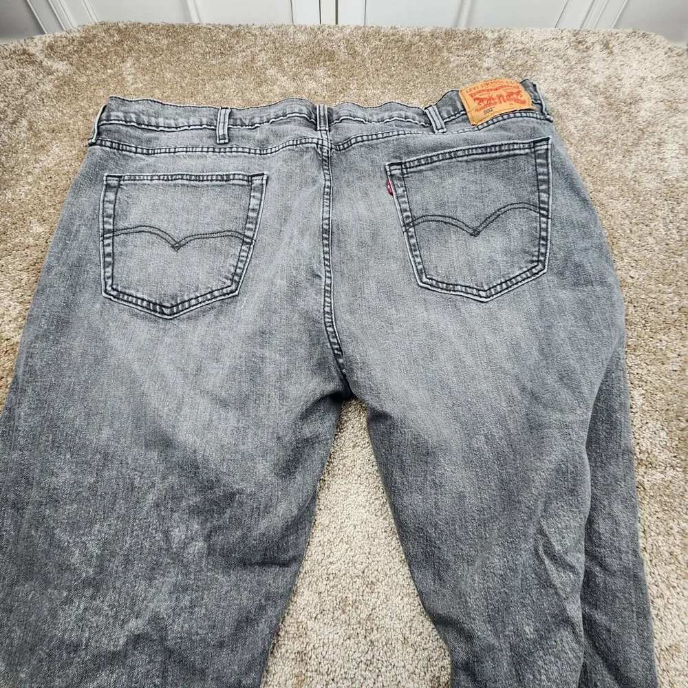 Levi's 502 Regular Taper Fit Jeans Men's W45‎ L32 Gray Wash Denim Pants
